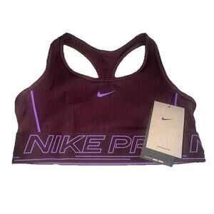 Nike Pro Kid’s Large Dri-FIT Sports Bra Purple (Burgundy)/Pink New With Tags